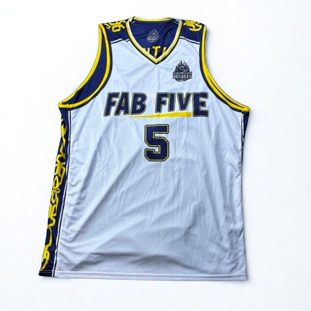 KXK Professional Reversible Basketball Jersey Mens 2XL Fab Five RLNTLS #5 Blue